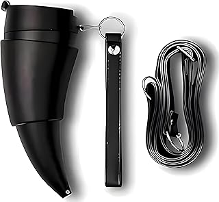 The loud cup loud cup tumbler horn New 230ml goat horn coffee cup stainless steel inner flask travel coffee cup spill-proof (black)
