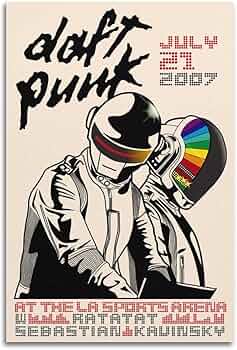 Amazon.co.jp: SIMAU ダフトパンクポスター キャンバスウォールアート