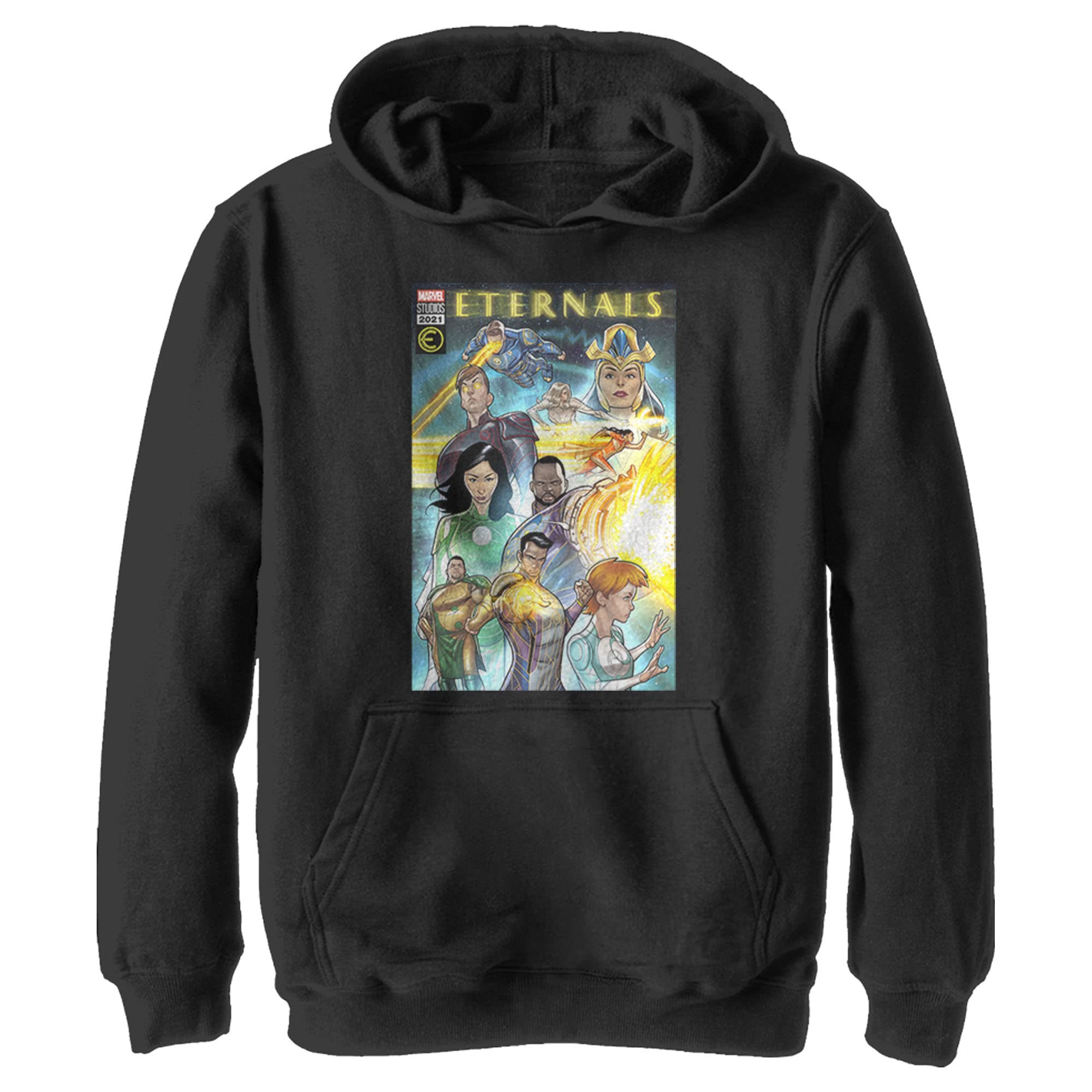 Marvel Chłopięca bluza z kapturem The Eternals z komiksową, czarna, S, czarny, S