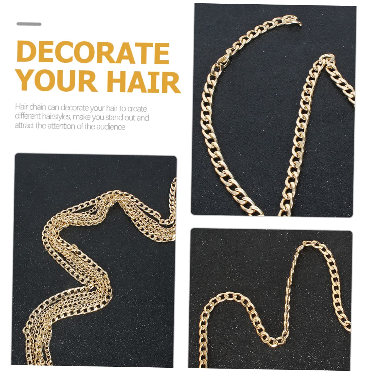 Housoutil Nupcial 36 Piezas Cadena Para El Cabello Con Clip De Una Palabra Pinzas De Cabello Trenzas Cadenas De Pelo Pinza Para El Cabello Oro Aluminio Navidad De Caballo Perder