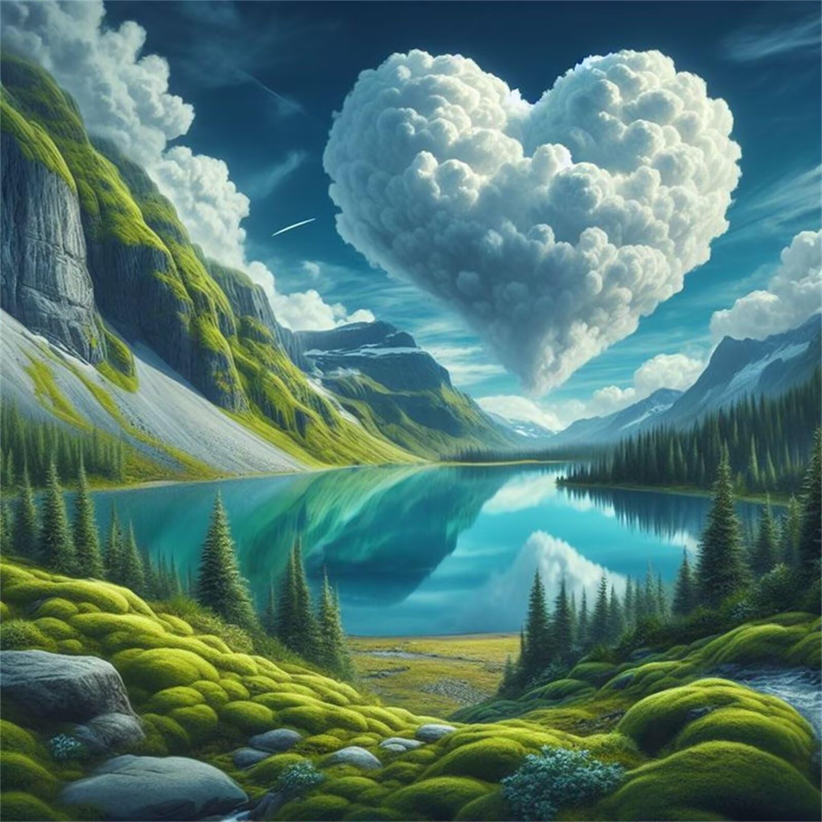 Puzzle 1000 elementów dla dorosłych, motyw chmury serca, klasyczne puzzle Jigsaw 65 x 65 cm, gra zręcznościowa dla całej rodziny, kolorowe układanie puzzli, dekoracja domu