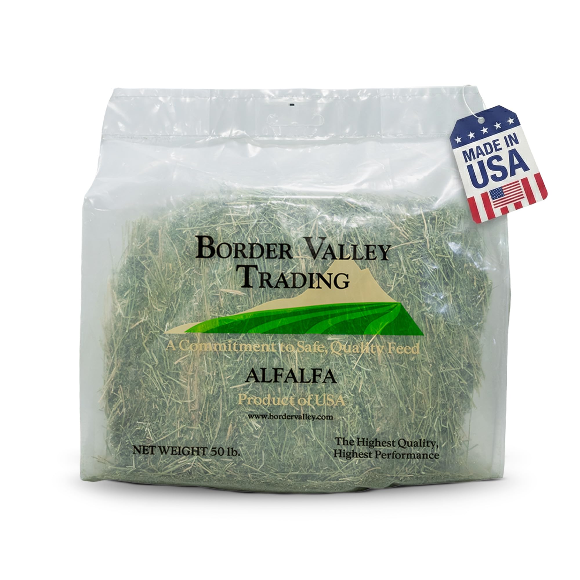 Border Valley Alfalfa Hay Bale in Bag, 40 lb - High Fiber Hay for Rabbits, Guinea Pigs, Chinchillas, Tortoises, Horses and Livestock - Protein-Rich Plant-Based Nutrition, Farm-to-Home Freshness - image 2