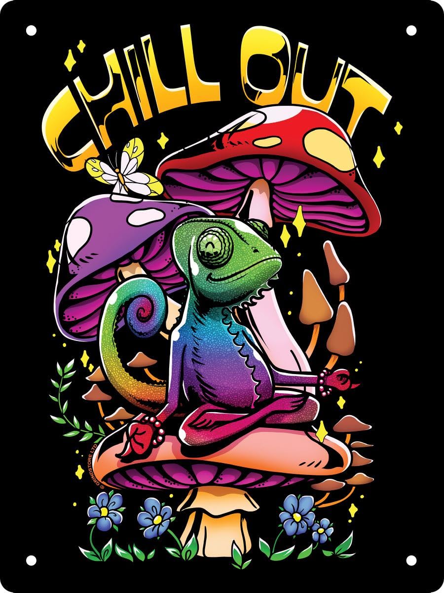 Grindstore Chill Out Chameleon Mini Tin Sign