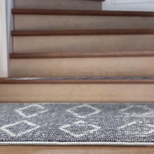 Miniatura 9 de Antep Rugs Juego de 13 alfombras antideslizantes para pelar y pegar color gris carbón 8 x 30 pulgadas