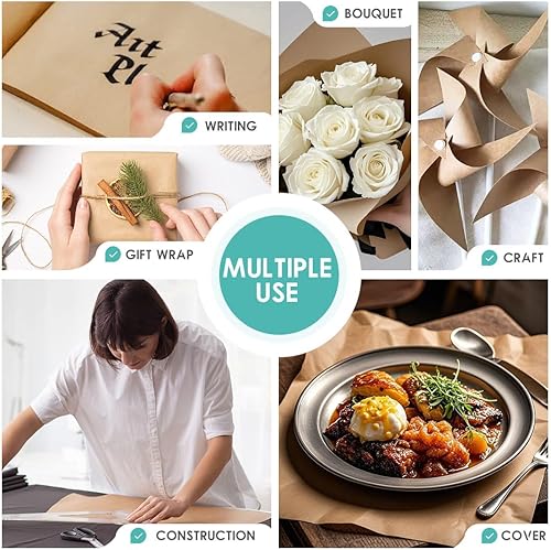 Vista 60 de PerkHomy - Rollo de papel kraft negro de 36 x 1.440 pulgadas (120 pies) para tablón de anuncios, papel artístico, cubierta de mesa, manualidades