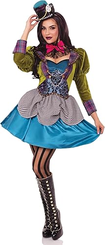 Miniatura 3 de Leg Avenue Disfraz de sombrero loco de lujo de 3 piezas para mujer Multi Color