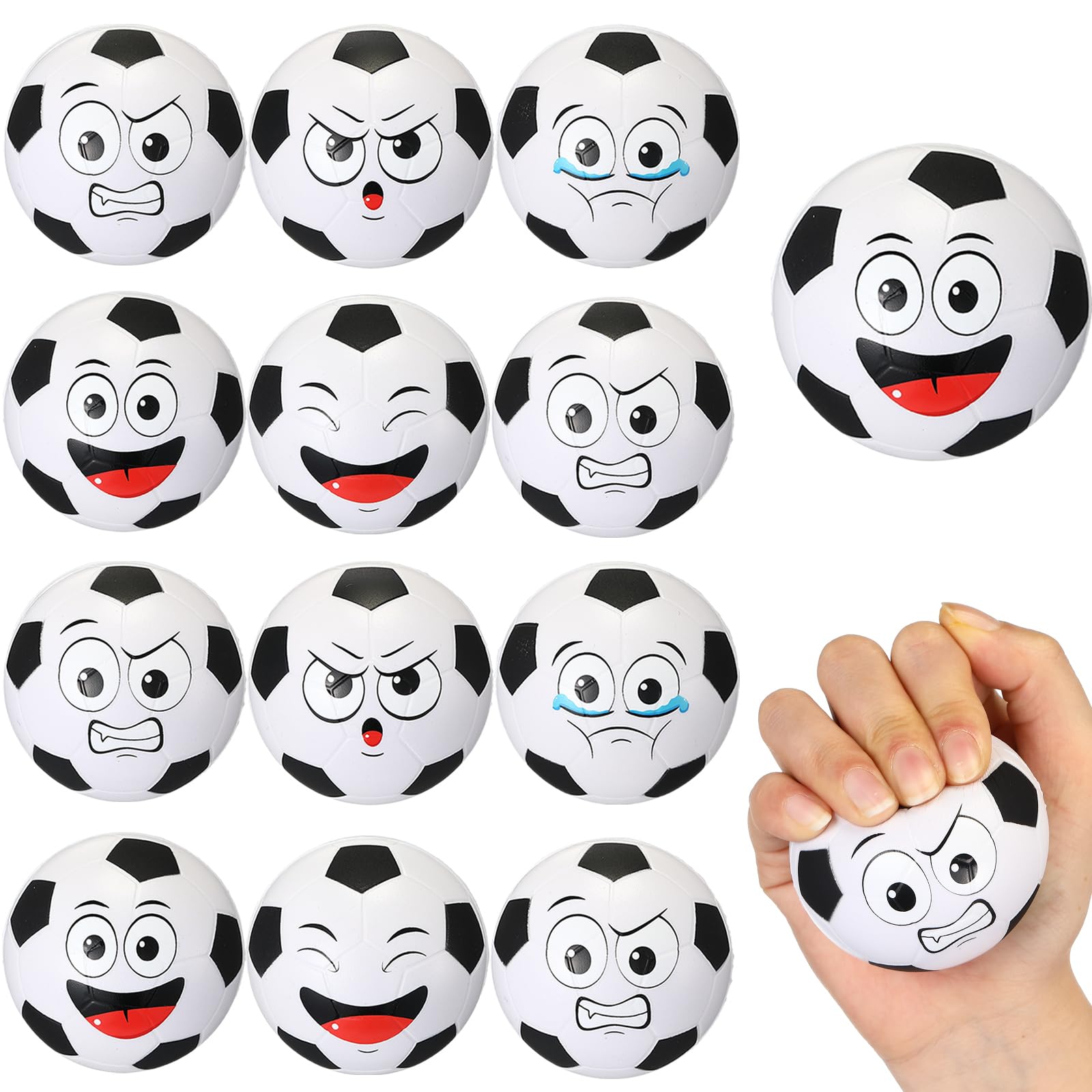 Amazon.com: Arrowbash 12 Pcs Small Sport Stress Balls 3.25'' Mini Face ...