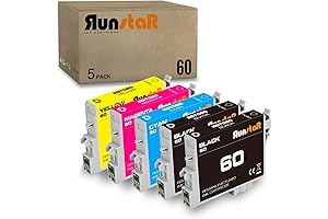 Run Star 5 Pack T060 Remanufactured Ink Cartridge Replacement Compatible for Epson...