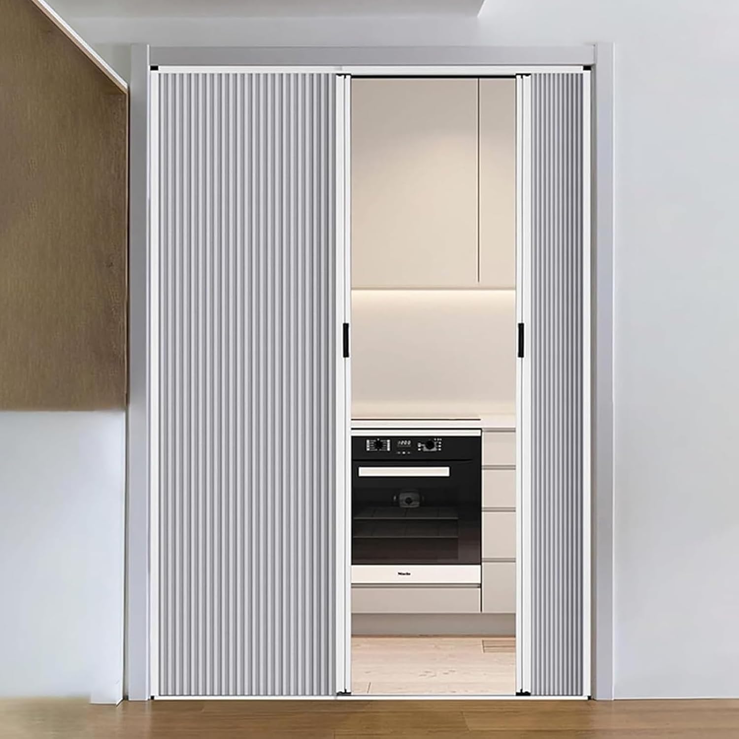 Customizable Large Bi-Fold Folding Doors 80-95 inch Tall, Double Barn Door for Kitchen, Office, Storeroom & Warehouse - 26x80in (66x203cm)