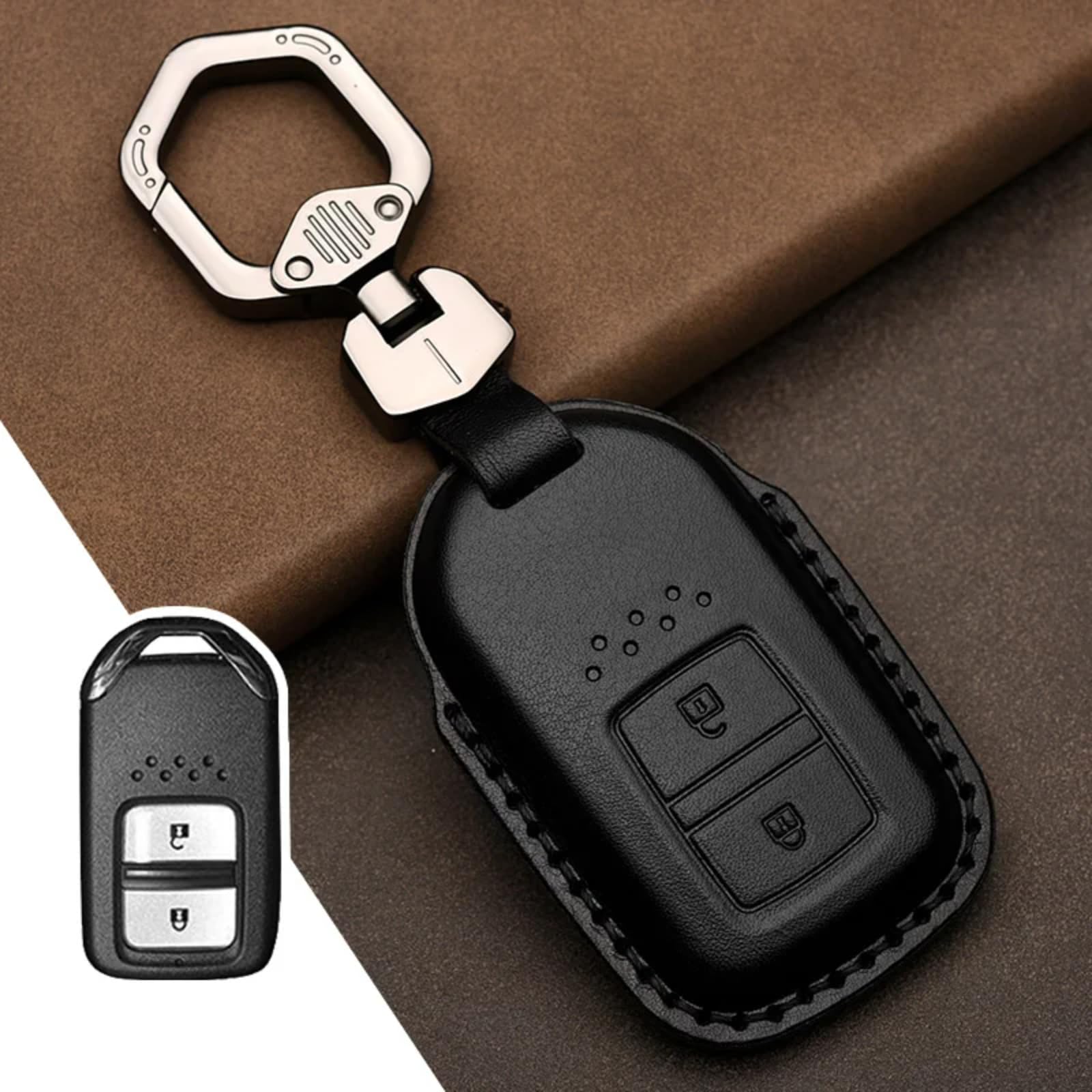 Guscio per chiave intelligente per auto, accessorio per telecomando senza chiave, per Honda Civic Accord Fit Hrv CRV Jazz (A nero)