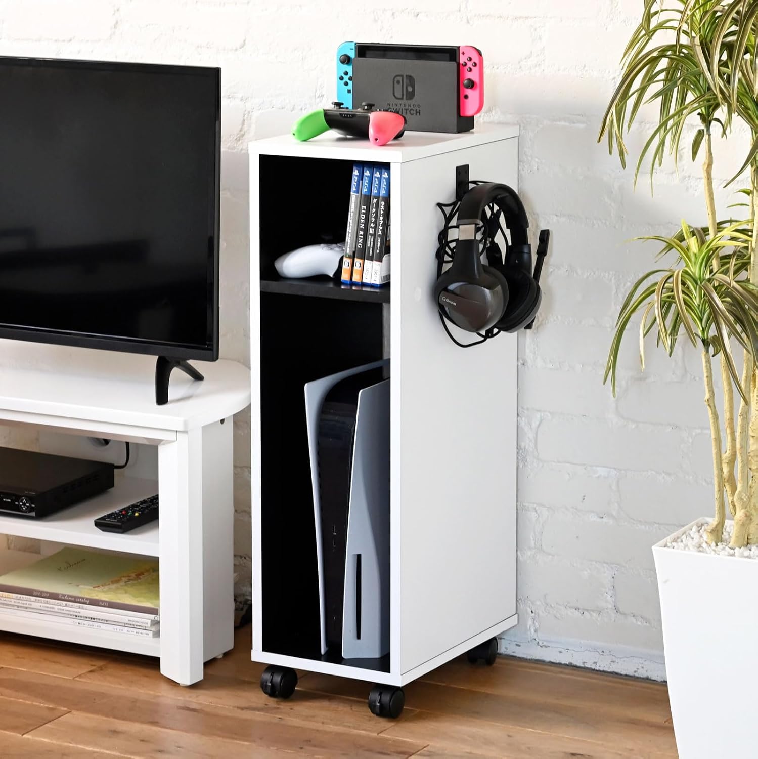 Amazon.com: Yamazen FGR-8025 (WH/BK) Rack, Game Console Storage Rack ...