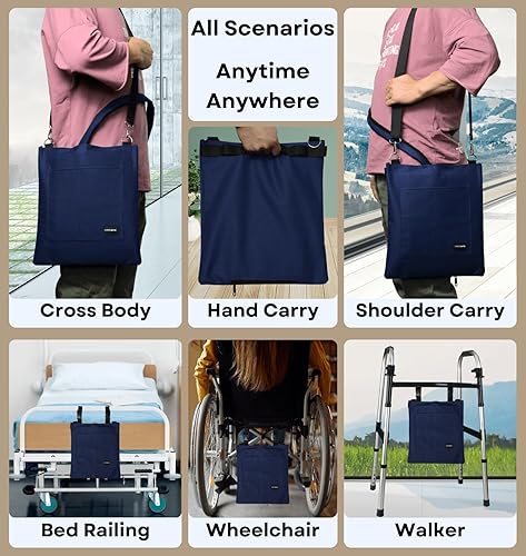 Miniatura 3 de Soporte para bolsa de catéter, soporte para bolsa de drenaje de orina, con cubierta de tubo de drenaje y correa ajustable, fundas para bolsa Foley