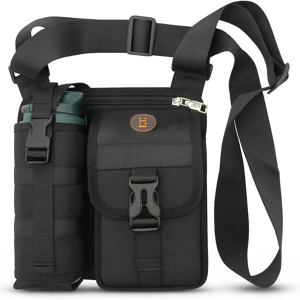 pekos Shoulder Bags with Water Bottle Holder | Crossbody Water Bottle Holder Pouch Bags, Sling Bag Crossbody Backpack | Hiking Daypack Shoulder Chest Bag for Hiking Walking Travel (1 Psc_Multicolor)-picture-33