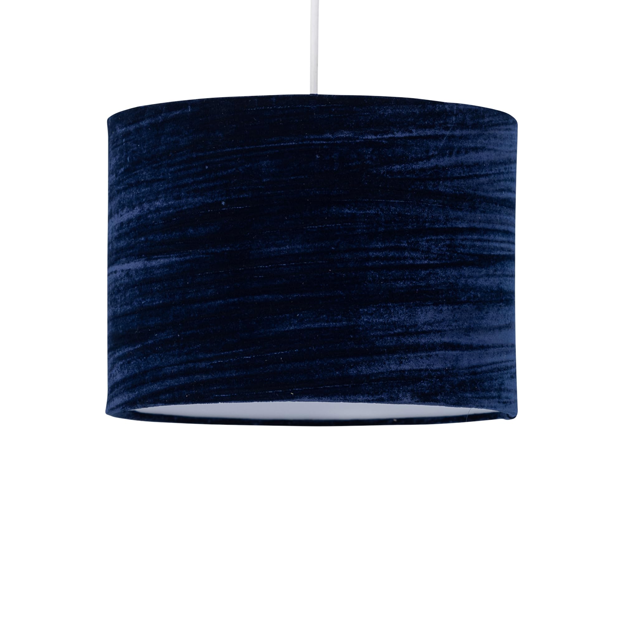 Navy Blue Crushed Velvet Pendant Shade, Easy Fit Ceiling Lightshade, Modern Light Diameter 33cm