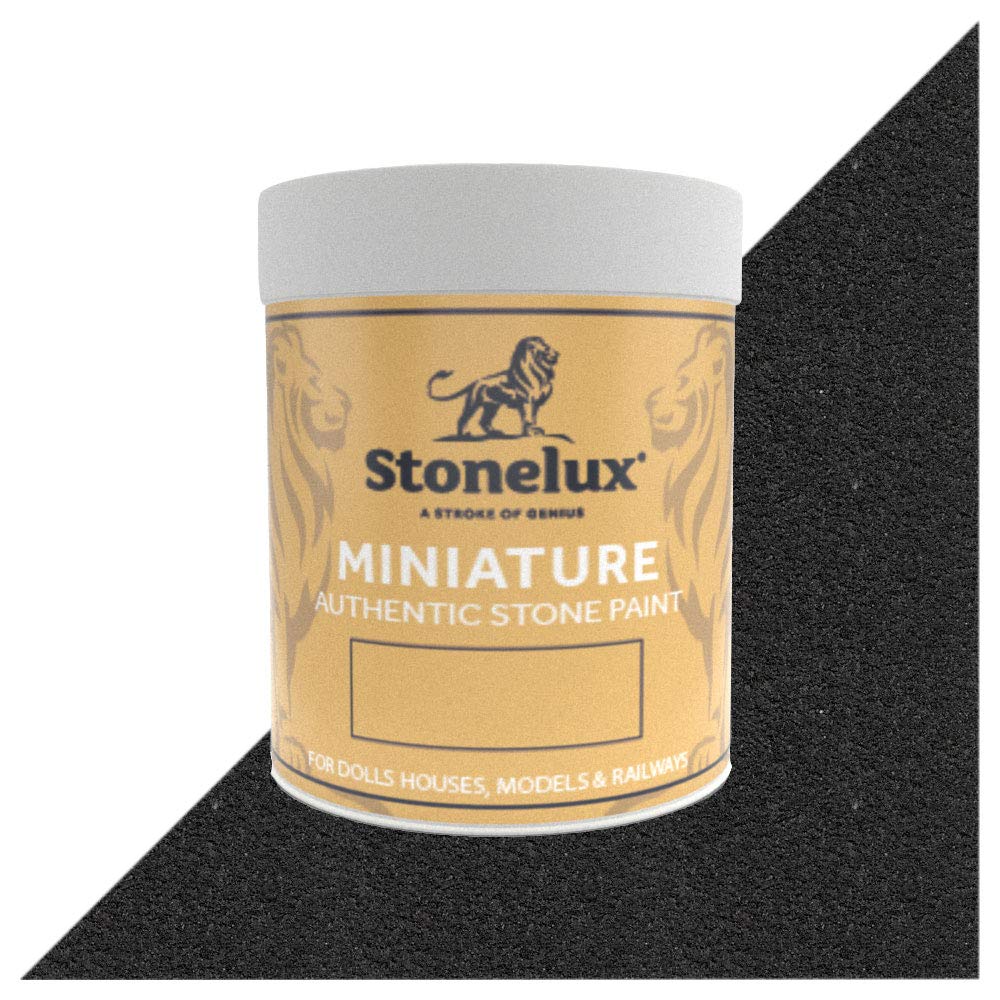 StoneLuxยฎ Miniature Paint - Stone Effect Paint for Dolls Houses, Models, Dioramas & Scenery BLACKPEARL 250ml