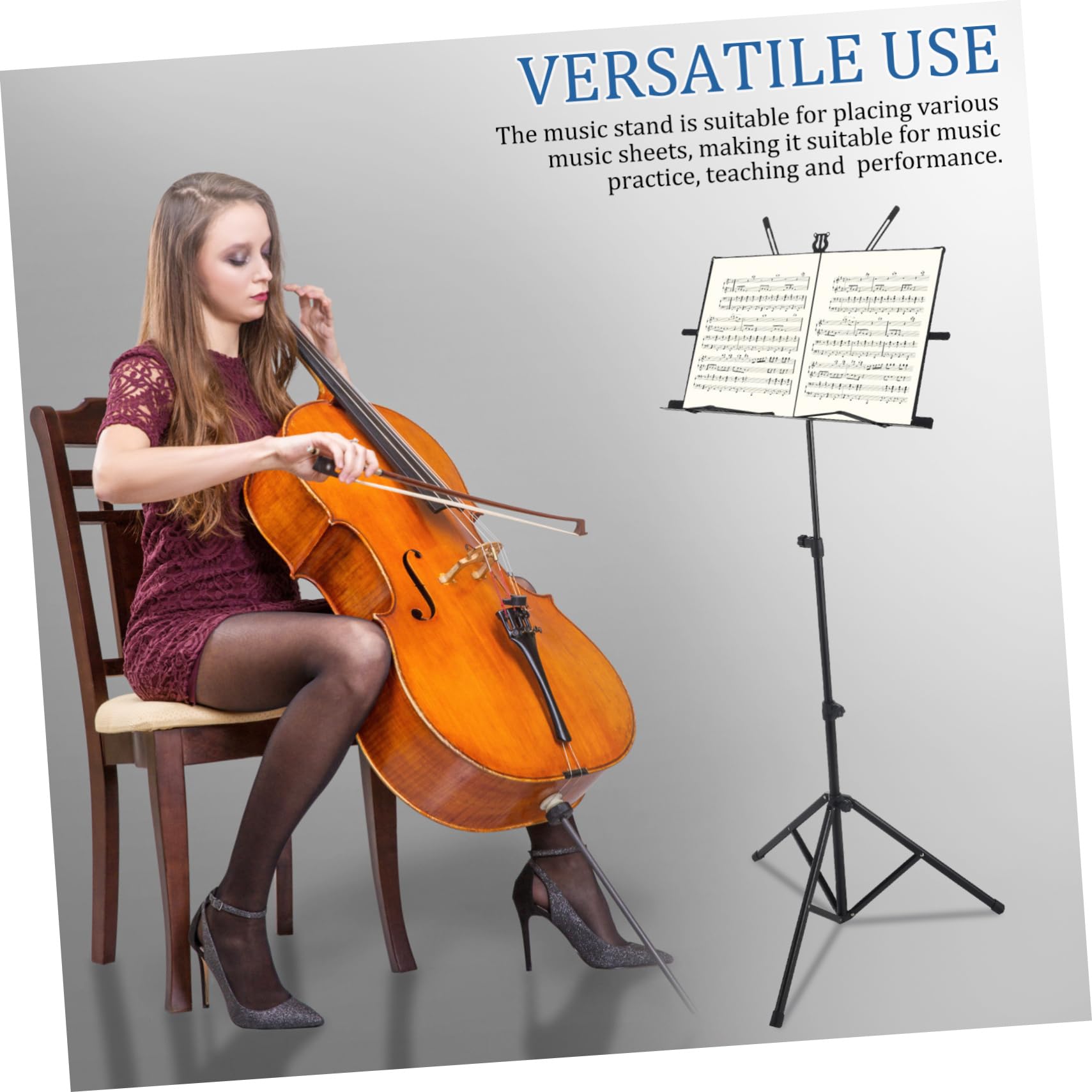 Spartiti Musicali Pieghevole Portatile in Ferro con Altezza e Angolo Regolabile Supporto Robusto per Pianoforte Chitarra e Tastiere Stand per Spartiti e Libri Musicali