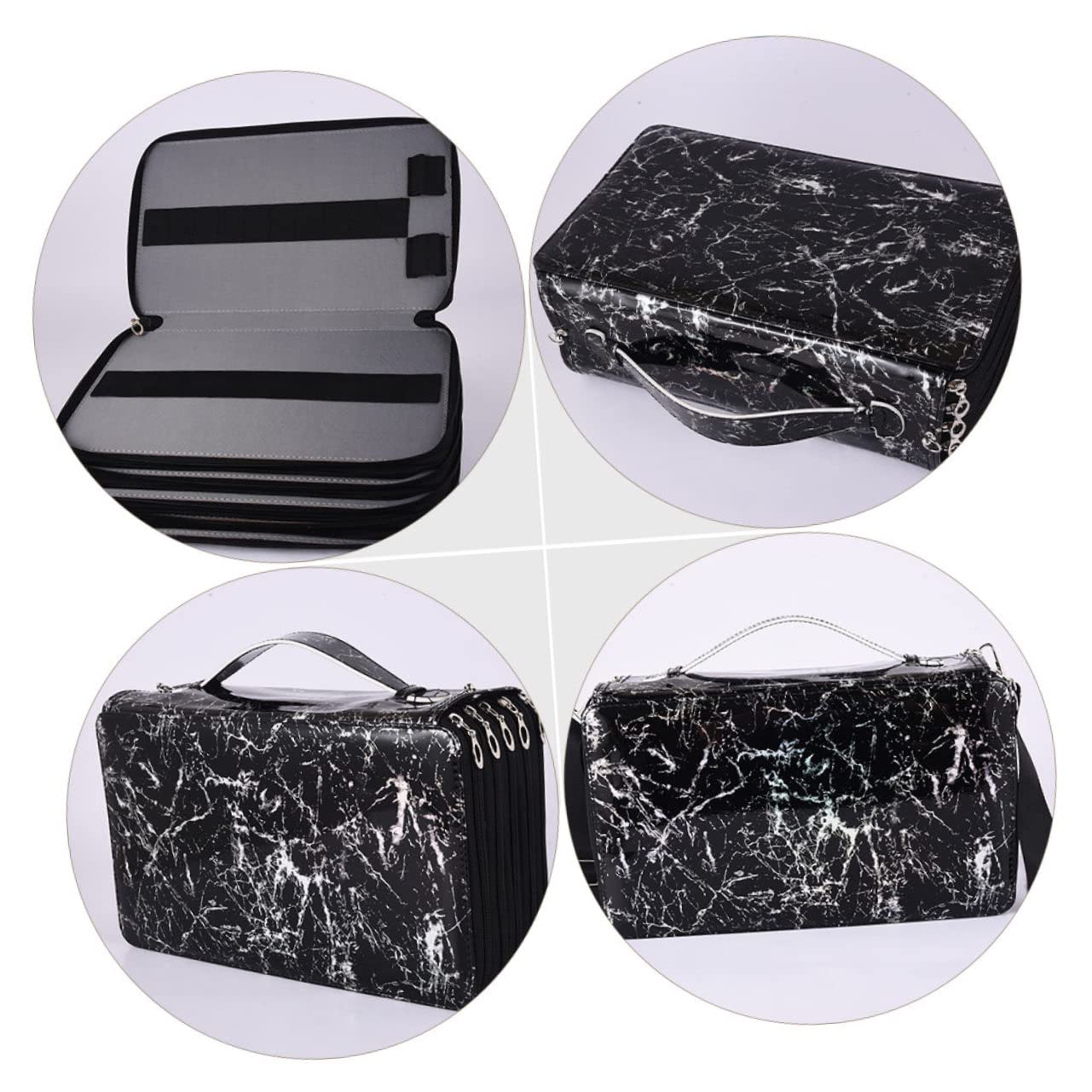 Lurrose Grande Capacità Astuccio Organizzare Matite Oxford, Portapenne, Multistrato, Cerniera Portatile per Scuola Cancelleria