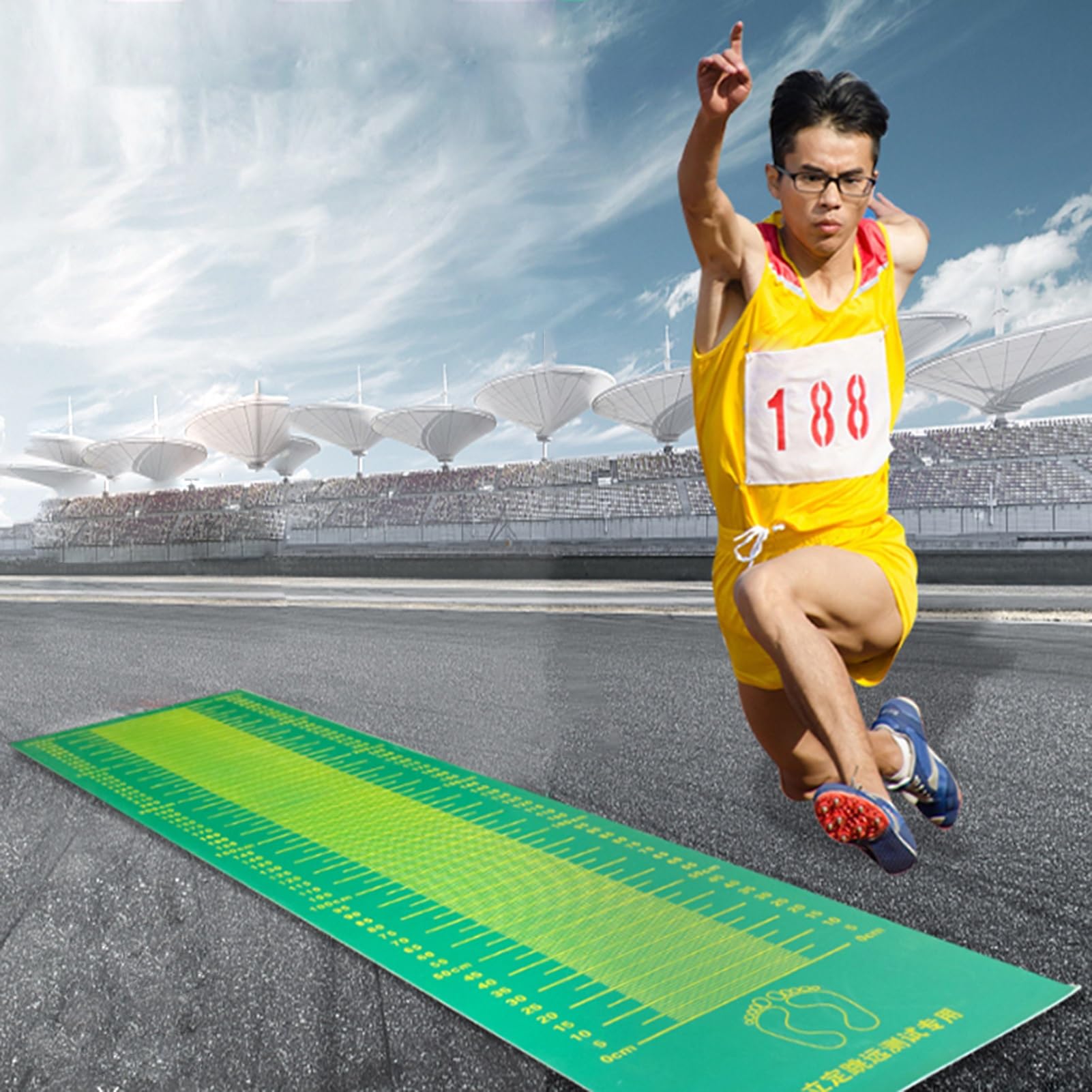 Long Jump Mat Home Gym Measure Board for Concrete Floors Hardwood Floor Tiles Outdoor Training Jump Rope Mat