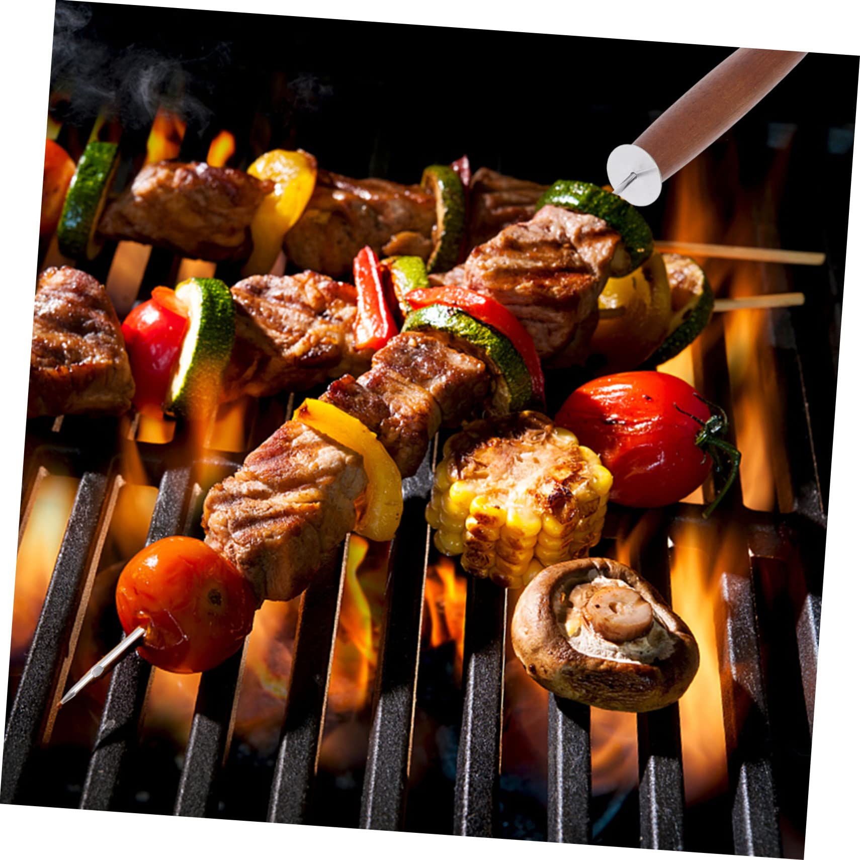 4 pezzi Bastoncini per barbecue Spiedini piatti Aghi per bastoncini per barbecue Spiedini in metallo per Shish Kabob Spiedini per griglia Bastoncini per spiedini in metallo Spiedino per griglia Kit