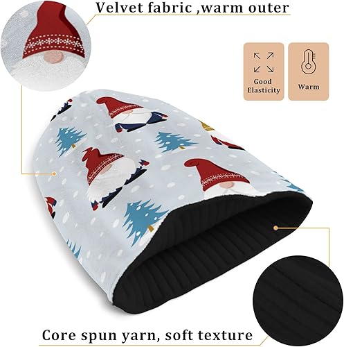 Miniatura 3 de Bolsa de regalo de bastón de caramelo de Navidad para hombre, gorro de invierno cálido de punto, gorro de cráneo Slouch Gorra de pesca, gorros