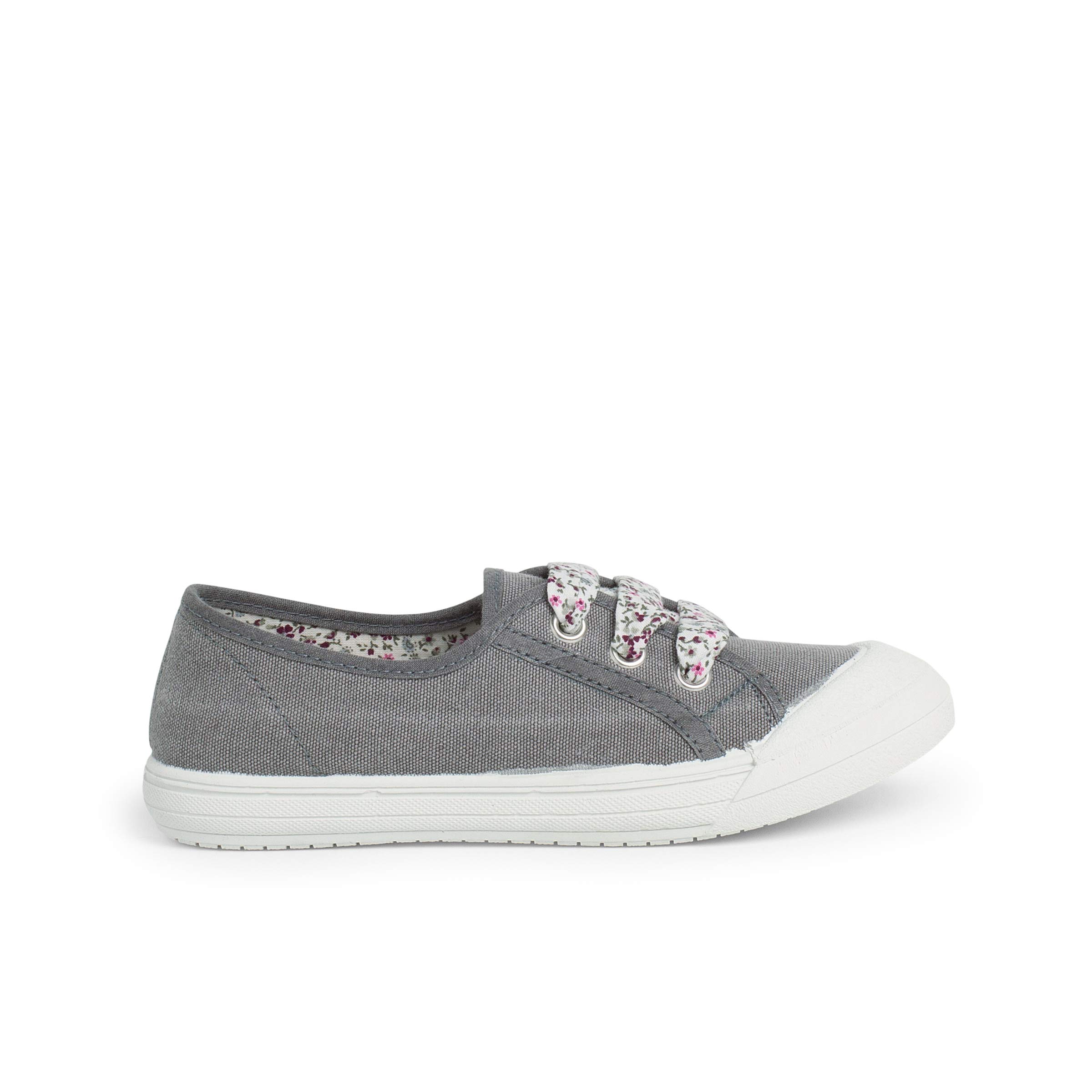 Pisamonas Zapatillas Tela Punta Goma Cordones Talla 38 Color Gris