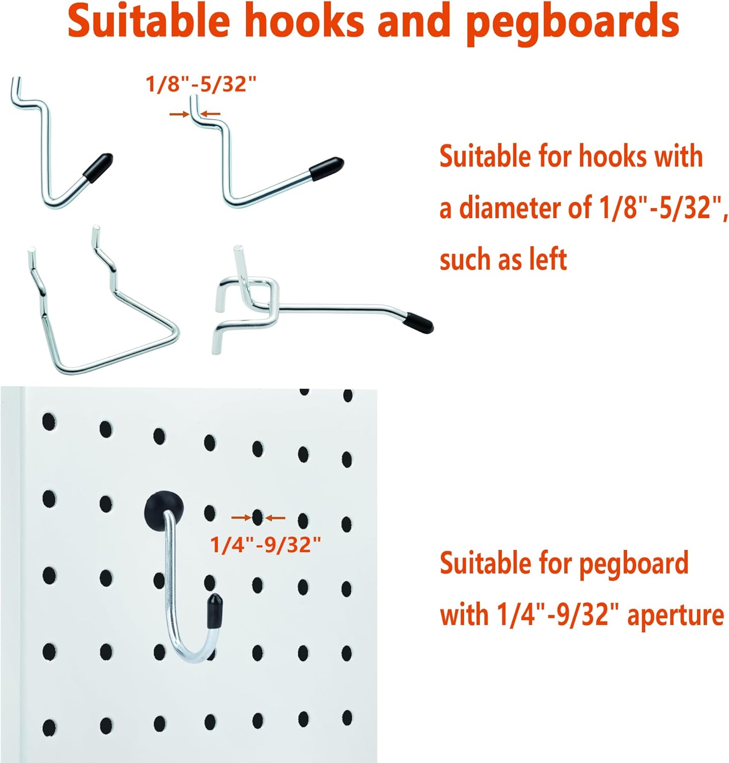 Pegboard Hook Locks, for Stopping Hooks from Falling Off, 60PCS, Black - Image 4