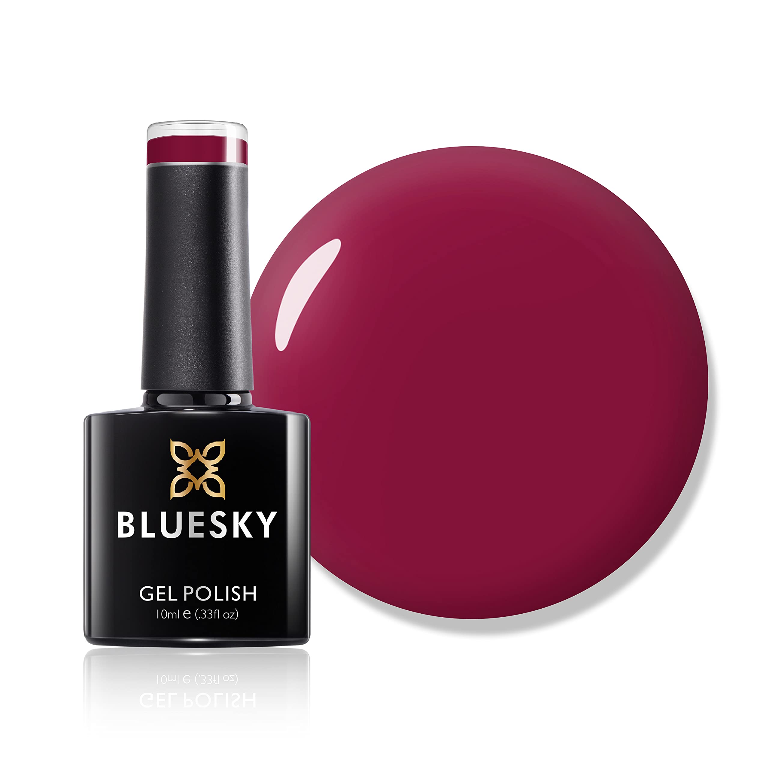 Bluesky Gel Nail Polish, Maroon A027, Bright Red, Deep, Long Lasting, Chip Resistant, 10 ml (Requires Drying Under UV LED Lamp)