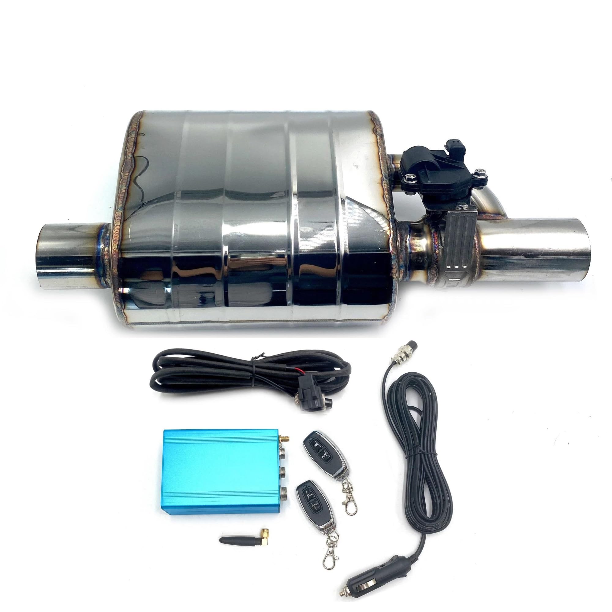 Terminali di scarico per auto Silenziatore Silenziatore In Acciaio Inossidabile Valvola Sinistra Destra 51/63/76mm Kit Tubo Di Scarico Controllo Valvola Di Scarico Elettrica Coda Gola(63MM Left A)