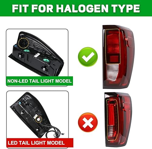 Miniatura 3 de Luz trasera de la lámpara trasera del lado del conductor, halógena, sin bombilla, luces traseras izquierdas, luz de freno compatible con GMC Sierra