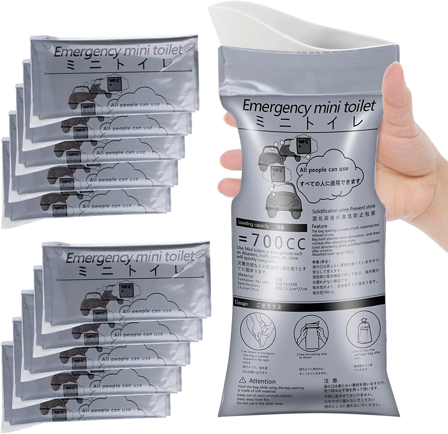 Buy SANPUK Emergency Portable Urine Bag, 6/10/20 Pack Travel Urinal Bag