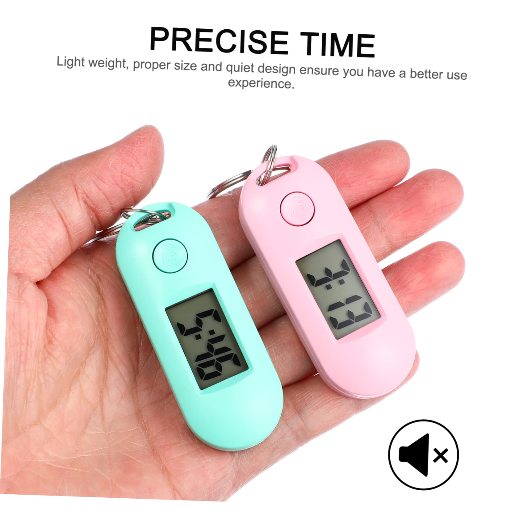 SHINEOFI Relojes Digitales De Bolsillo Silenciosos Luminosos Y Portátiles con Pantalla LCD Carcasa Resistente para Estudiantes Y Enfermeros Exámenes Y Piezas X 4