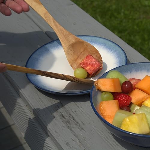 Miniatura 6 de The Live Edge - Cucharas de madera de olivo de 12 pulgadas para cocinar  Cucharas grandes de madera para mezclar, sopa y revolver  Utensilios de