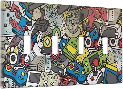 Miniatura 142 de Placa de pared de tortugas marinas, hierba oceánica, medusas, peces y algas marinas, placa de pared de doble palanca, cubierta de interruptor de luz