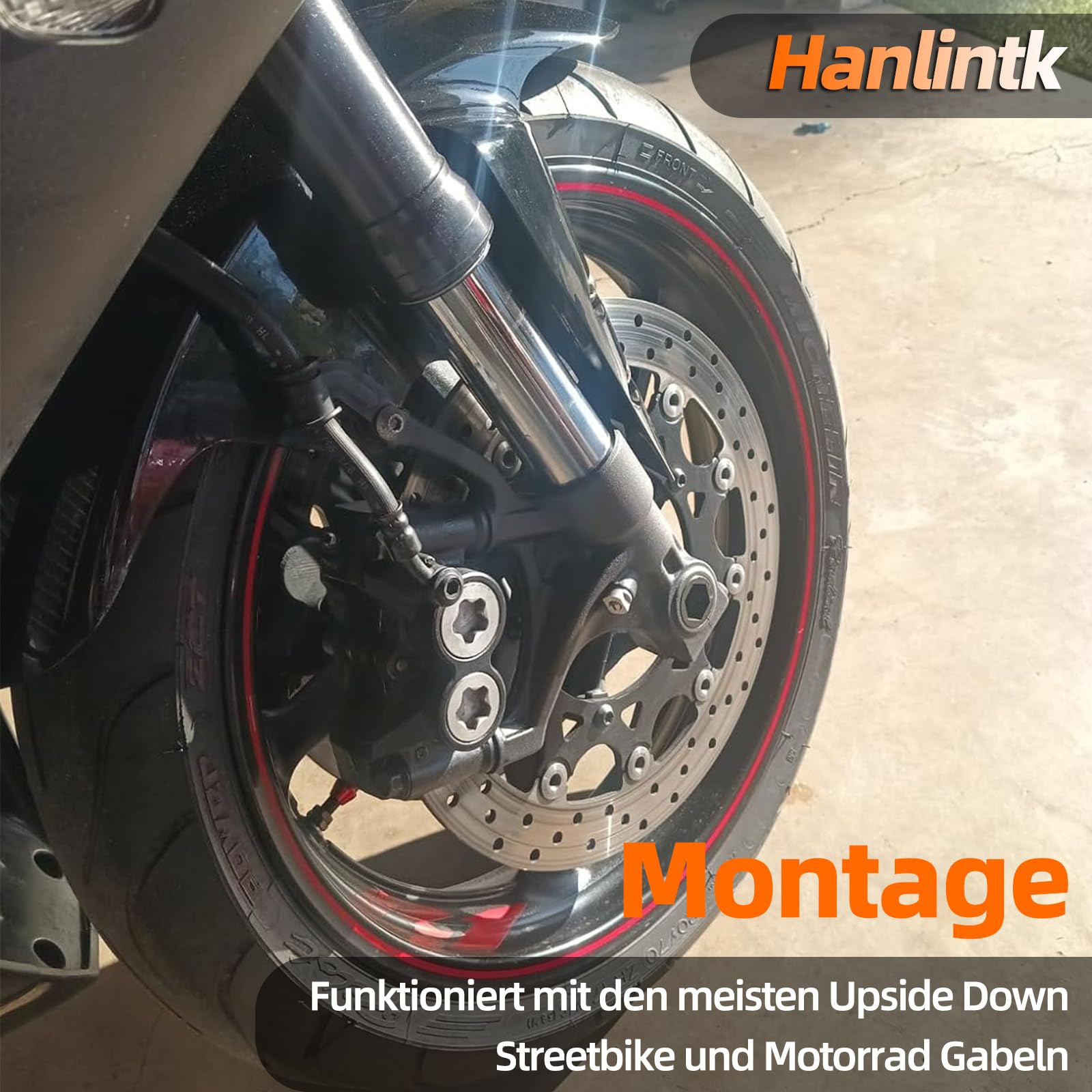 Kit di attrezzi a molla universale per forcella moto – alluminio (non graffi), distanziatore in acciaio, si adatta alla maggior parte delle forchette Upside-Down