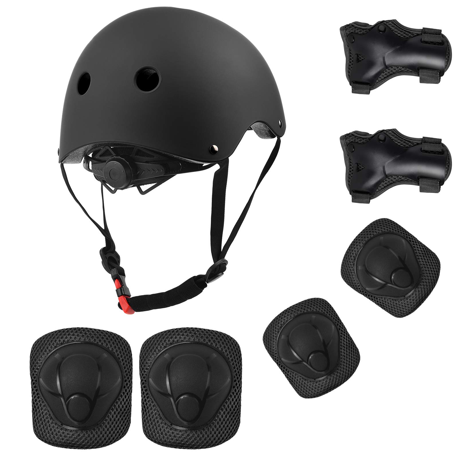 YIVAR Kids Adjustable Helmet Pad Set Suitable for Ages 3-10yrs Girls Boys Toddler,Sport Protective Gear Set Knee Elbow Wrist Pads for Bike Cycling Skating Roller Scooter Outdoor Sports…