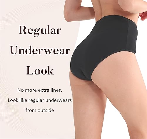 Miniatura 5 de Ropa interior lavable súper absorbente para incontinencia de orina para mujer, bragas de cintura alta para fugas moderadas de vejiga, 4.1 fl oz (XL,