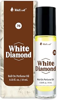 Well's Oil Roll-On Perfume Oil (White Diamond) | Long-Lasting | Paraben-Free | 0.33 Fl Oz / 10 ml