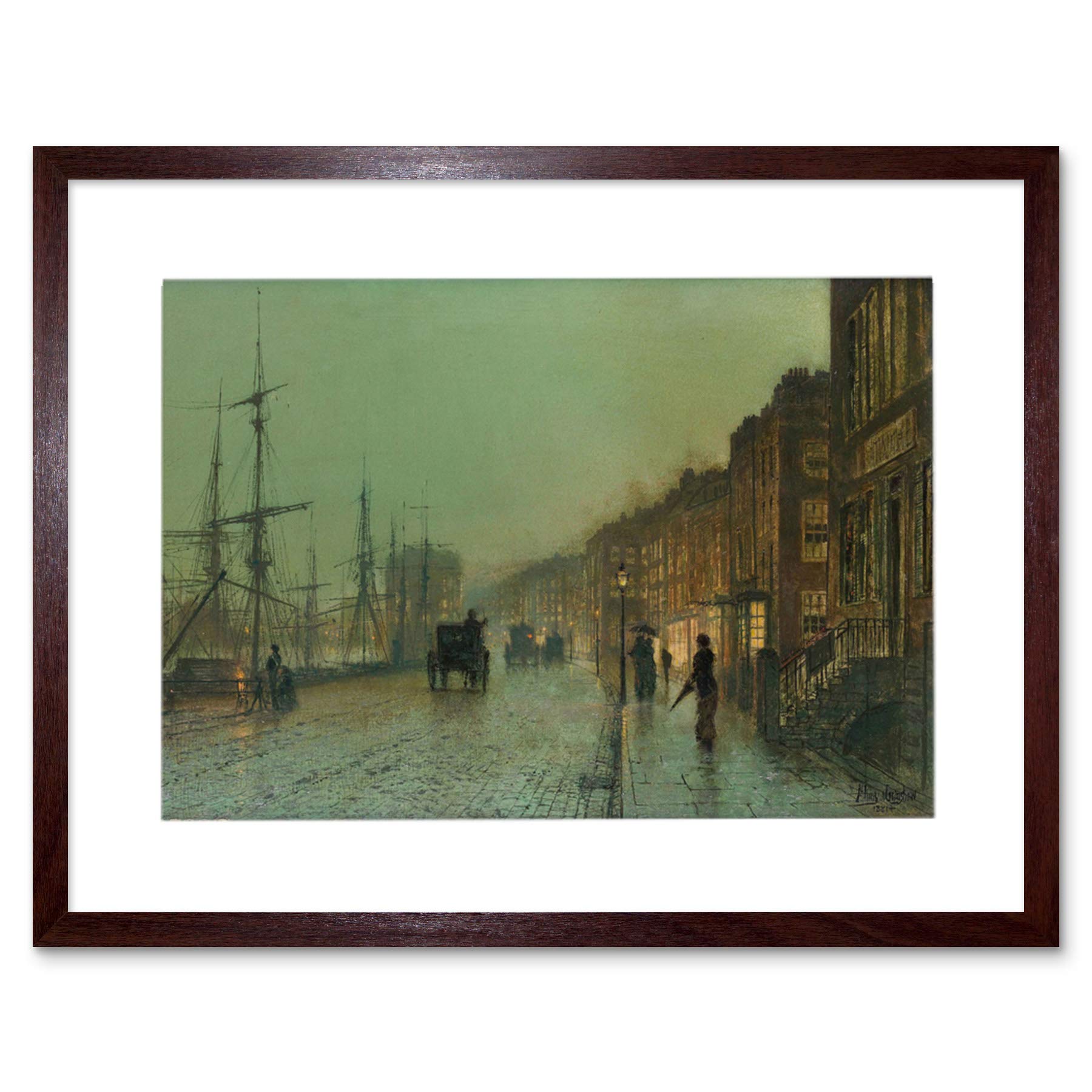 Wee Blue Coo John Atkinson Grimshaw Glasgow Docks 1881 Painting Picture Framed Wall Art Print
