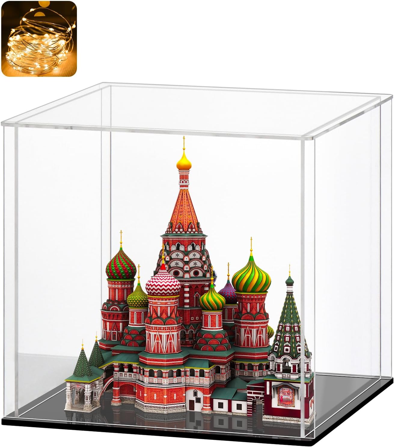 HUIJINTAO Clear Acrylic Display Case Countertop Box Cube Organizer Stand Dustproof Protection Showcase for Action Figures/Toys/Collectibles(11x11x11inch;28x28x28cm)