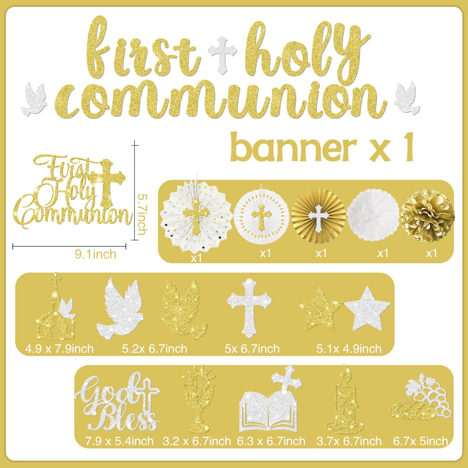 Decoración de pancarta de primera comunión