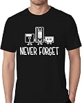 Witty Fashions Never Forget Floppy Disk VHS Cassette Tape Music Men's T-Shirt