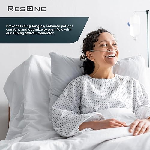 Miniatura 9 de Paquete de 10 conectores giratorios de tubos de oxígeno (machohembra)