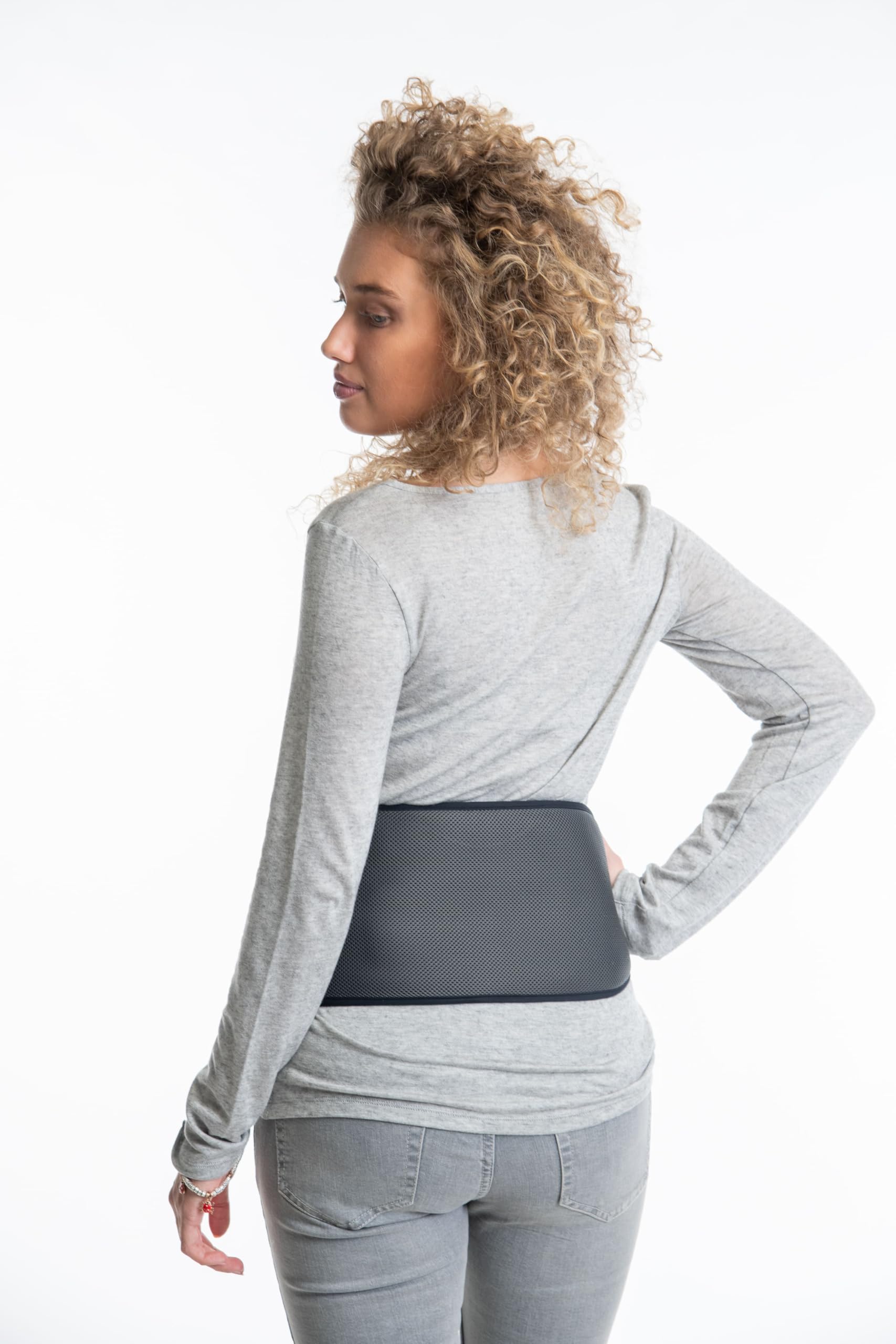 Thermofits Termoforo lombare irradiante ad infrarossi con alimentazione a batteria, Nero