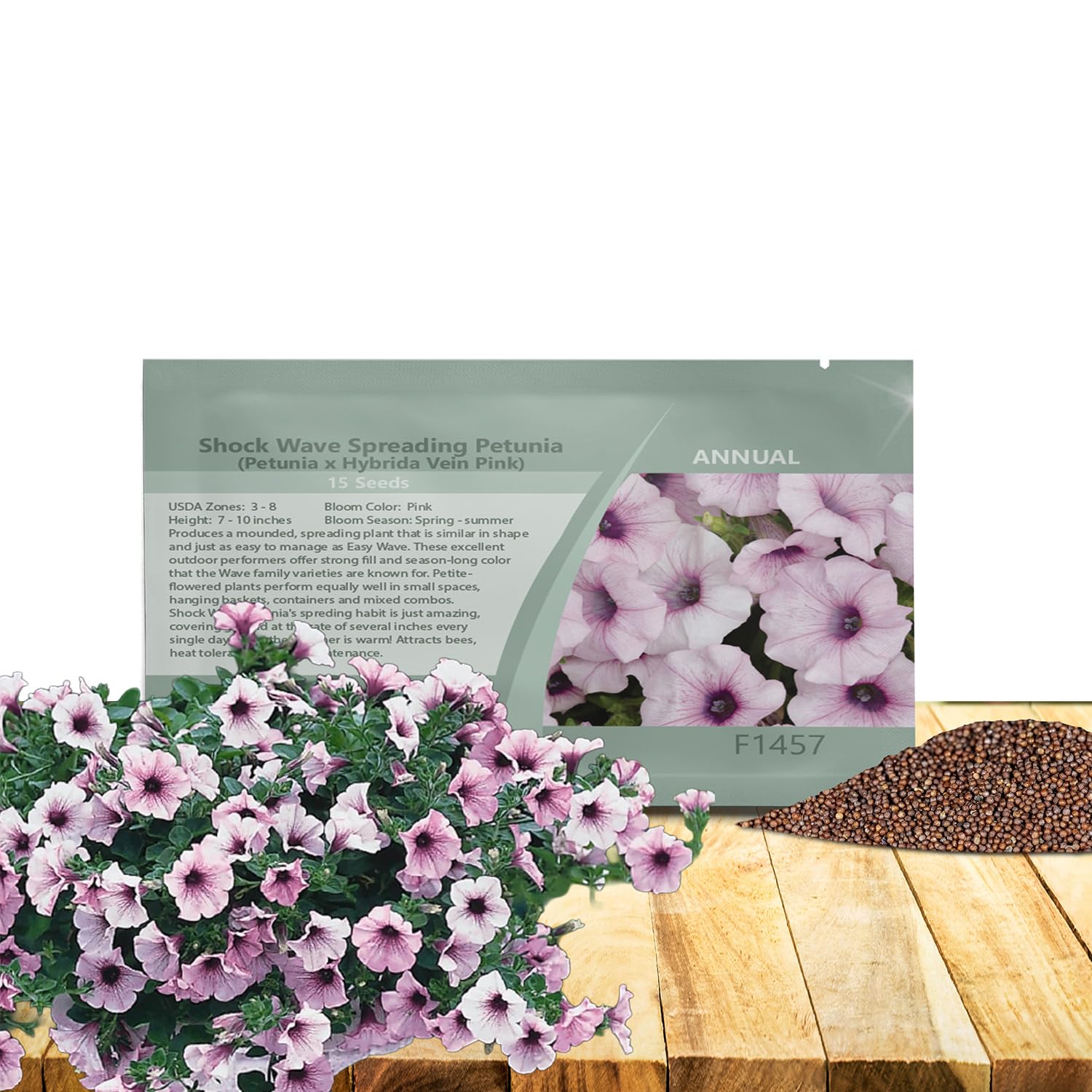 Outsidepride The Pink Vein Easy Wave Petunia Seeds