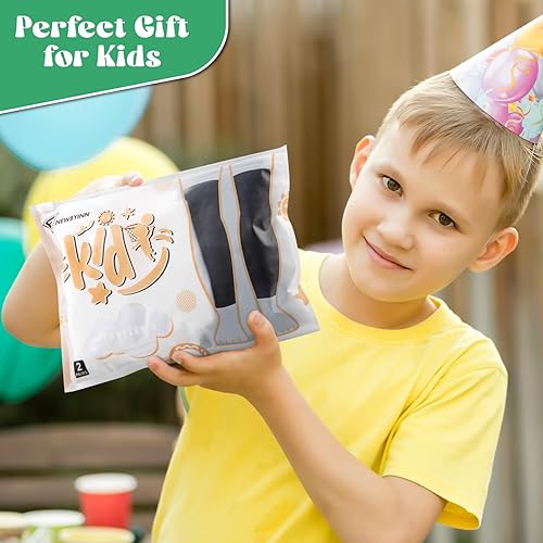 Miniatura 6 de Newbyinn 2 pares de mangas de pierna para niños, manga larga de compresión para jóvenes, niños, niñas, baloncesto, fútbol, fútbol