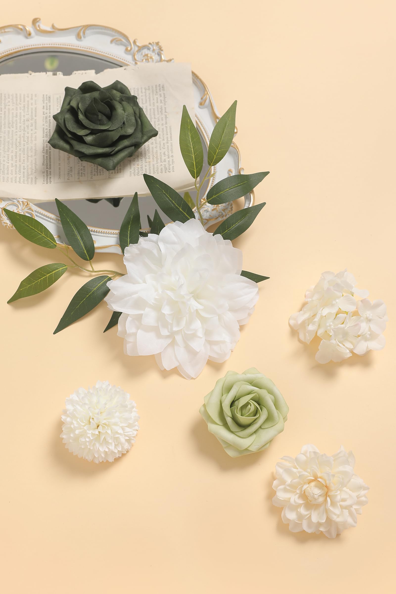 YYHUAWU人工花コンボセット偽のフラワーリーフボックスDIYウェディングブーケセンターピースの花のアレンジメント装飾ベビーシャワーパ 並行輸入 造花、DIYブーケ、センターピース、アレンジメント、パーティー