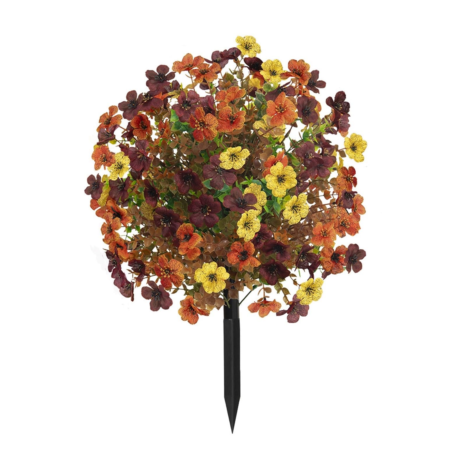 Autumn Color Simulation Flowers, Violet, Eucalyptus Leaf, Outdoor Decoration Potted Plant 1Pcs