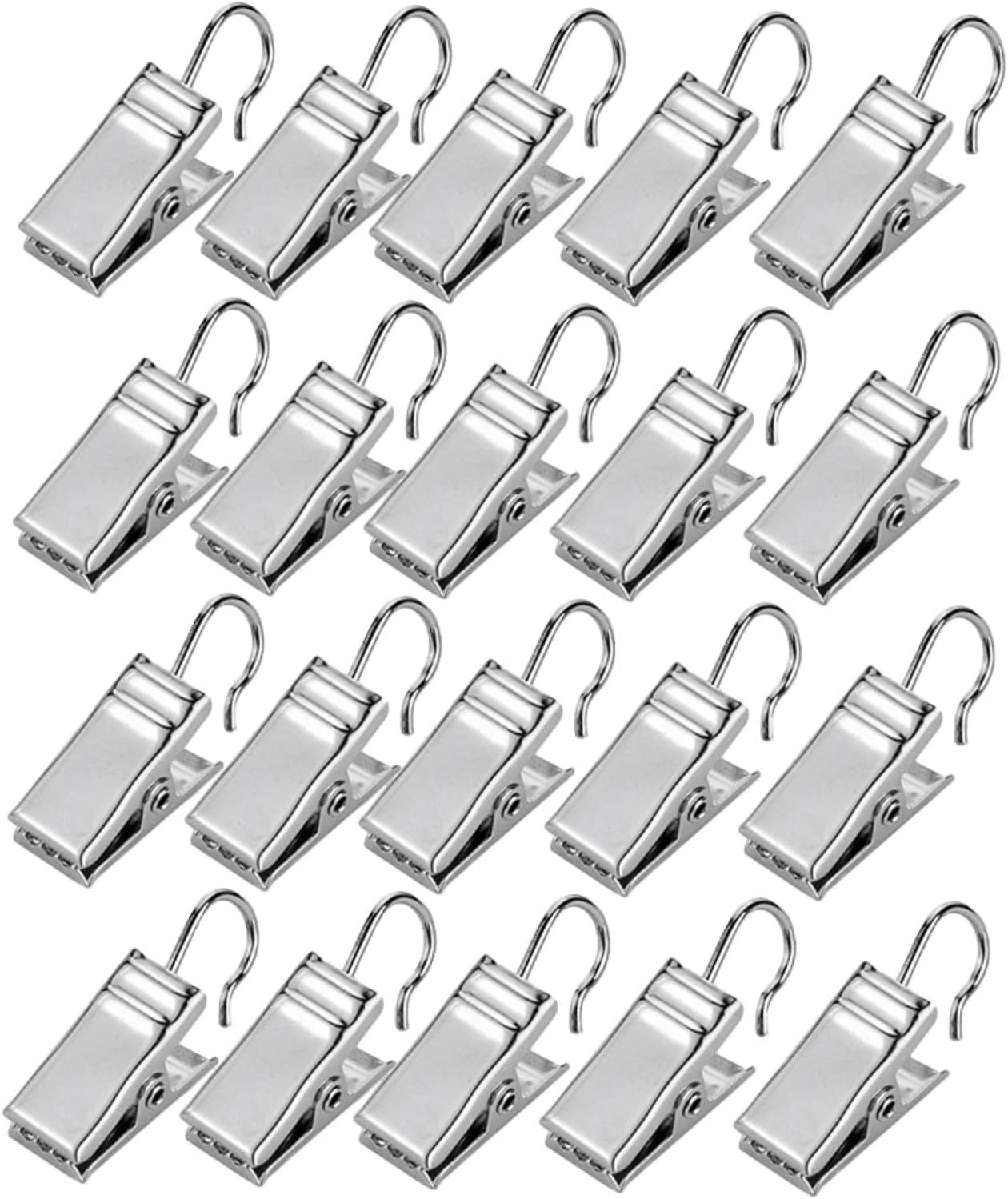 Holibanna 120pcs Metal Curtain Clips Hooks Outdoor Lights Hanger Wire Holder Flat for Party Gazebo Home Decor