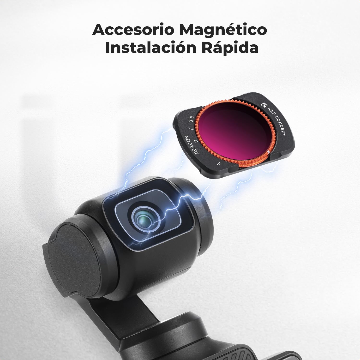 K&F CONCEPT FD161 Kit de Filtros Compatible con dji OSMO Pocket 4/3, ND Variable Filtro ND2-ND32 & ND32-ND512, Filtro Magnéticos Accesorios para Osmo Pocket 4/3 (Marco de Aluminio)