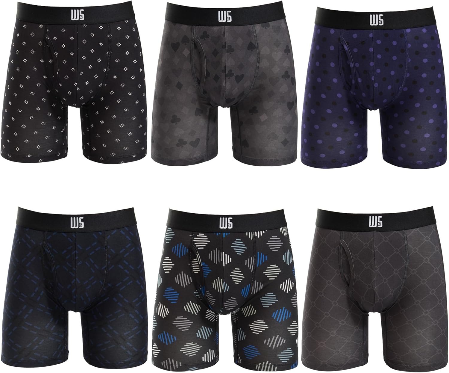 Warriors & Scholars Chafe Safe Pouch Modal Boxer Briefs For Men, Ultra Soft, Moisture-Wicking, Buldge Enhancing Underwear